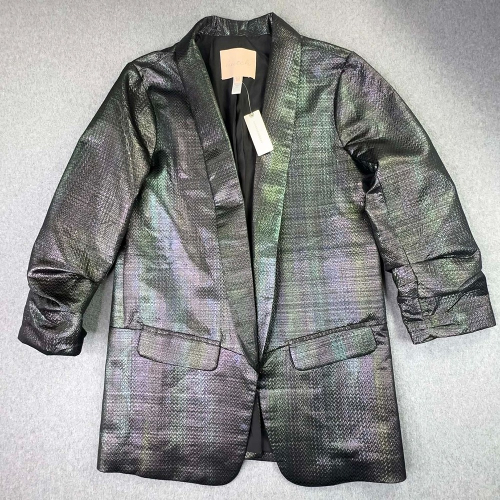 NEW Anthropologie Hutch Textured Metallic Blazer Women's Medium City Office